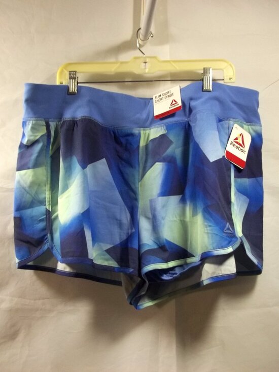 Reebok Pants - Reebok Slim Shorts Womens Plus Size XXXL Athletic Inner Short Geometric Blue NWT